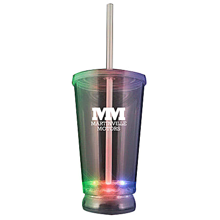 Wholesale Party Supplies Christmas Gift Customized 450ml 16oz Light Up  Flashing Plastic Straw Cup Double Wall Led Tumbler Glass for Party From  m.