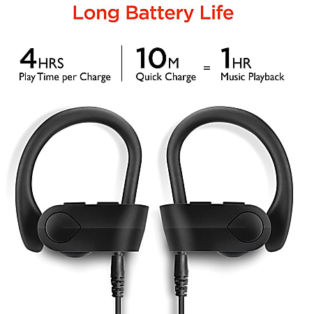 HyperGear Sport X2 True Wireless Earbuds Black HPL14294 Office Depot