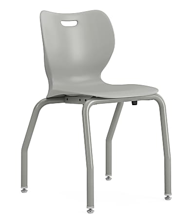 HON SmartLink Plastic 4-Leg Stackable Chairs, Platinum, Set Of 4 Chairs, HONSS4L18BEPTPL