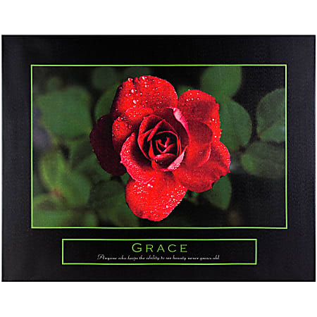 Crystal Art Gallery Motivational Print On Canvas, Grace, 22"H x 28"W, Red