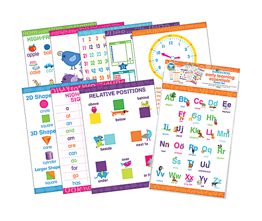 Barker Creek® Early Learning Essentials Poster Set, Pack Of 9