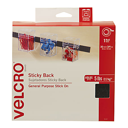 Velcro Brand Sticky Back Tape Roll 34 X 30 Black - Office Depot