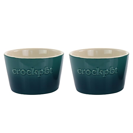 Crock Pot 2 Piece Stoneware Ramekin Set 8 Oz Green - ODP Business Solutions