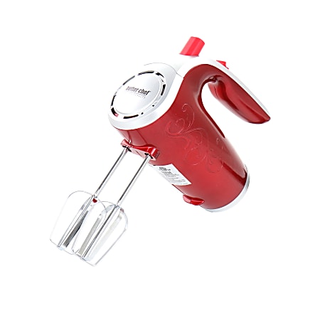 Better Chef 5-Speed Electric Hand Mixer, 5”H x 3-1/4”W x 7-1/4”D, Red