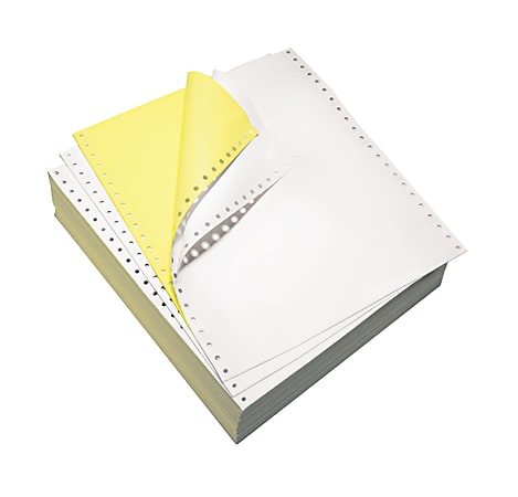 Domtar Continuous Form Paper, 2-Part, Carbonless, 9 1/2" x 11", White/Canary, Carton Of 1,700 Forms