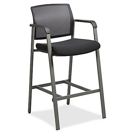 Lorell® Mesh Back Stackable Guest Stool, Black/Gray