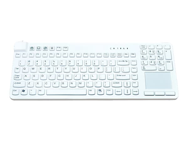 Man & Machine Really Cool Touch Keyboard - Cable Connectivity - USB Interface - Industrial Silicon Rubber Keyswitch - White