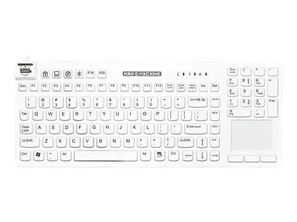 Man & Machine Really Cool Touch - Keyboard - USB - white - TAA Compliant