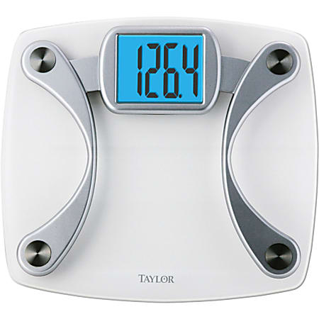 Taylor 7568 Glass Electronic Scale - 440 lb / 200 kg Maximum Weight Capacity - Silver