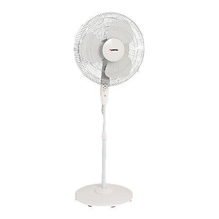 Lorell® 16" 3-Speed Oscillating Floor Fan With Remote, White