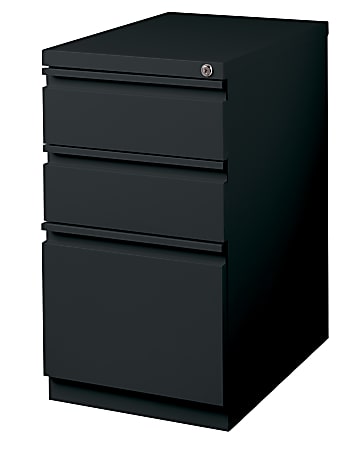 WorkPro® 23"D Vertical 3-Drawer Mobile Pedestal File Cabinet, Black
