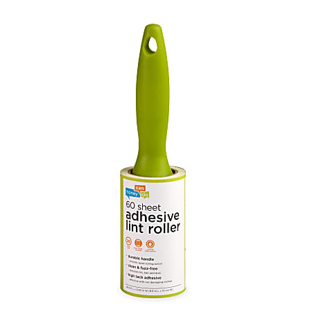 Honey-Can-Do Adhesive Lint Rollers, Lime Green, Pack Of 4