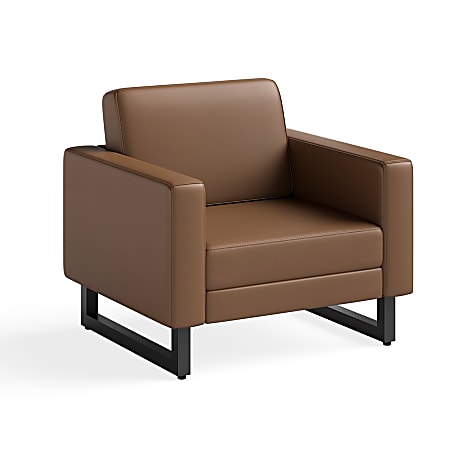 Safco® Mirella Lounge Chair, Cognac/Black