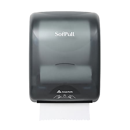SofPull® by GP PRO, Mechanical Paper Towel Dispenser, 59489, 12.9" x 8.9" x 16", Smoke Gray, 1 Dispenser