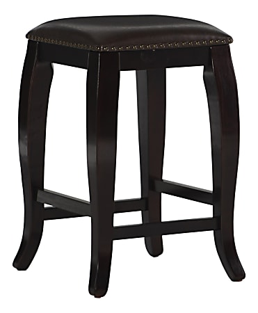 Linon Rockford Backless Faux Leather Counter Stool, Wenge/Brown