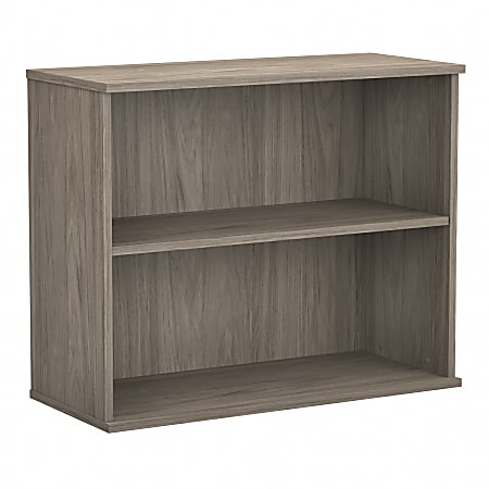 Bush Business Furniture 30"H 2-Shelf Bookcase, Modern Hickory, Standard Delivery