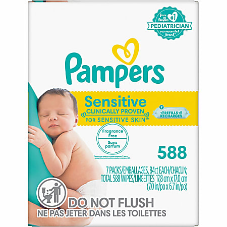 Pampers Baby Wipes Sensitive White 588 Box ODP Business Solutions