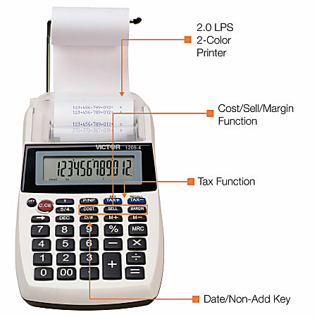 Victor 1205 4 Commercial Desktop Printing Calculator - Office Depot