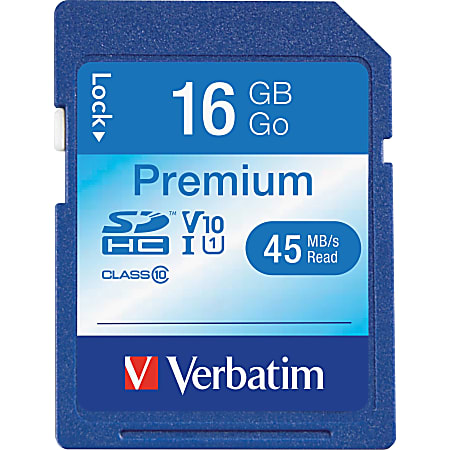 Verbatim® Class 10 Secure Digital High Capacity (SDHC™) Memory Card, 16GB