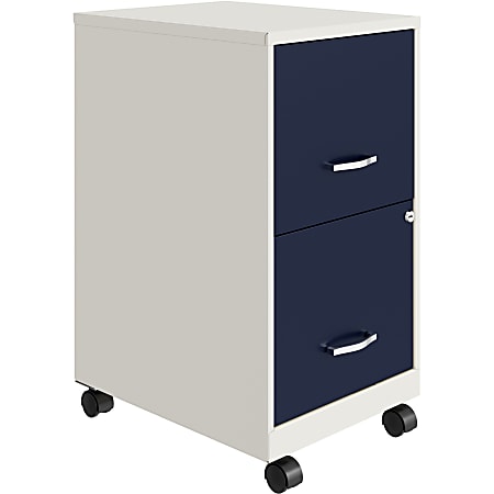 Hirsh Space Solutions SOHO Smart 18"D Vertical 2 Drawer Mobile File Cabinet, White/Navy