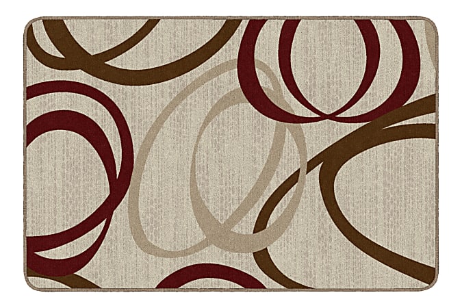 Flagship Carpets Printed Rug, Duo, 4'H x 6'W, Pearl