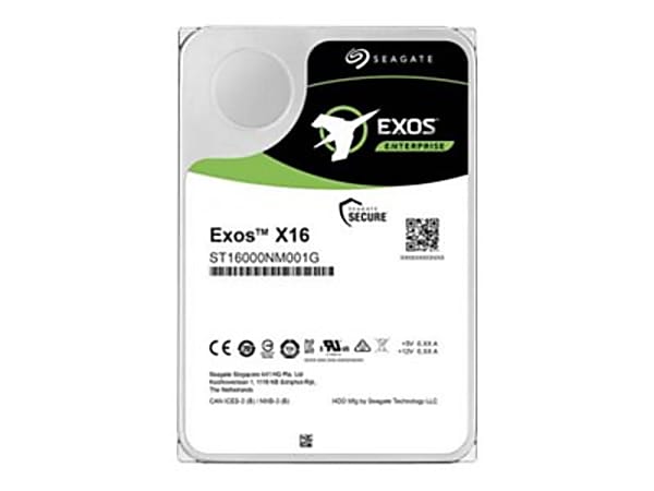 Seagate Exos X16 ST14000NM001G - Hard drive - 14 TB - internal - SATA 6Gb/s - 7200 rpm - buffer: 256 MB
