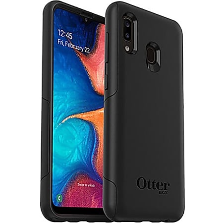 OtterBox Commuter Series Lite Case for Galaxy A20 - For Samsung Galaxy A20 Smartphone - Black - Impact Absorbing, Impact Resistant, Drop Resistant, Bump Resistant - Polycarbonate, Synthetic Rubber