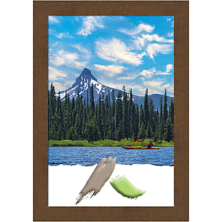 Amanti Art Wood Picture Frame, 24" x 34", Matted For 20" x 30", Carlisle Brown