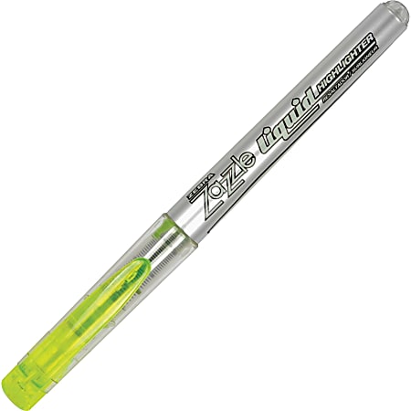 Zebra Pen Zazzle Liquid Highlighters - Chisel Marker Point Style - Yellow - Silver Barrel