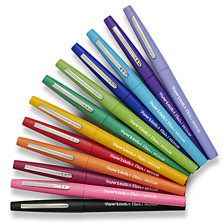 Flair Felt Tip Pens 24 Count Assorted Colors Medium Point 0.7 Millimeter Marker Pens Back to School Supplies for Teachers & Students 