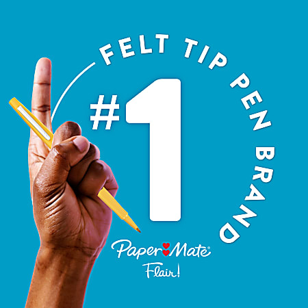 Paper Mate Flair Felt Tip Pens, Medium Point (0.7Mm), Black, 4 Count