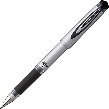 uni-ball® 207 Impact Gel Pen, Bold Point, 1.0 mm, Silver Barrel, Blue Ink