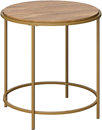 Sauder® International Lux Round Side Table, 22-1/4"H x 22"W x 22"D, Sindoori Mango/Satin Gold