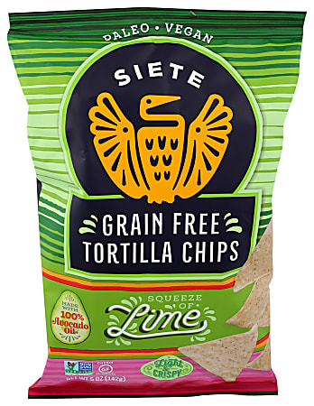 Siete Tortilla Chips, Lime, 5 Oz, Total Qty 12