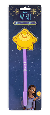 Innovative Designs 2D Licensed Topper Ballpoint Pen, Medium Point, 0.7 mm, Purple/Blue, Disney Wish