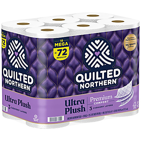 Ultra Plush Bathroom Tissue, Mega Roll, Septic Safe, 3-Ply, White, 255 Sheets/Roll, 18 Rolls/Carton Ultra Plush Bathroom Tissue, Mega Roll, Septic Safe, 3-Ply, White, 255 Sheets/Roll, 18 Rolls/Carton