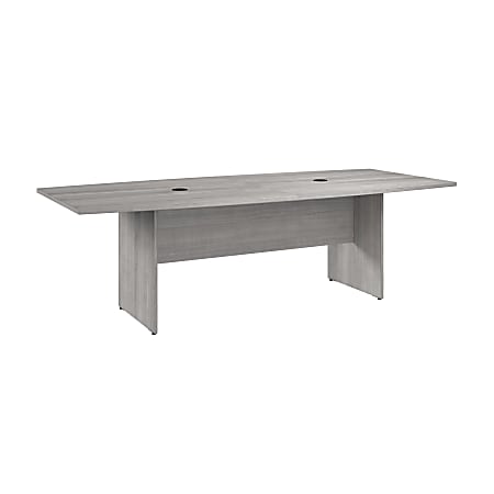 Bush Business Furniture 96-inch Office Conference Table with Wood Base, Platinum Gray, Standard Delivery