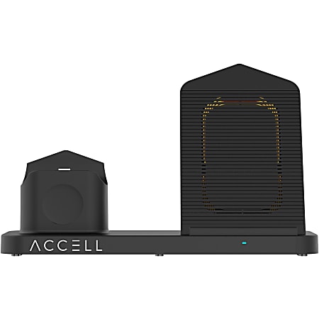 Accell 3 in 1 Fast Wireless Charger for smartphone, Apple watch, and Airpods - 5 V DC Input - Input connectors: USB