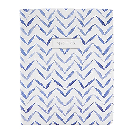 Eccolo Hardcover Journal, 8&rdquo; x 10&rdquo;, College Rule, 256 Pages, Blue/White