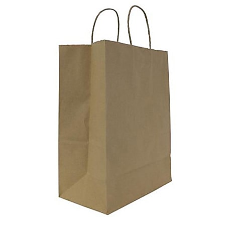 Karat Kraft Laguna Paper Shopping Bags, 13 3/8" x 5 3/8" x 9 1/2", Brown, Case Of 250 Bags