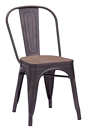 Zuo Modern Elio Dining Chairs, Rustic Black, Set Of 2 Chairs