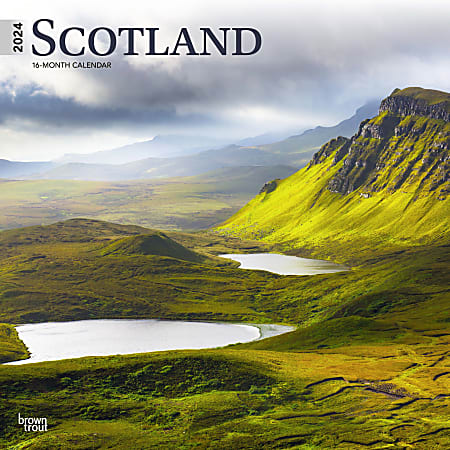 2024 Brown Trout Monthly Square Wall Calendar, 12" x 12", Scotland, January To December