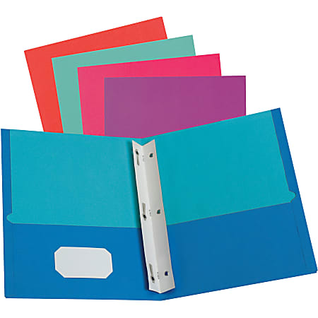 Oxford Letter Recycled Pocket Folder, 8 1/2" x 11", 100 Sheet Capacity, 2 Pocket(s), Assorted, 10% Recycled, 50 / Box, 52076