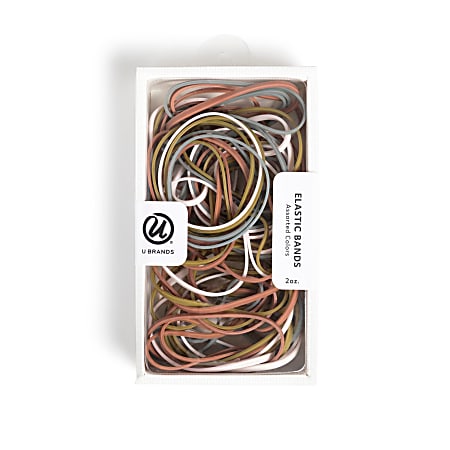 U Brands&reg; Elastic Band Box, 2 Oz, Set in Stone, Box Of 55 Bands