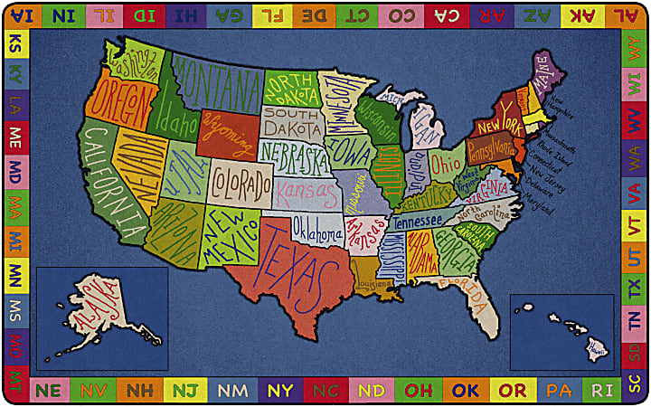 Flagship Carpets My America Doodle Map Rug, 7'6"H x 12'W