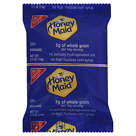 Honey Maid Honey Graham Crackers, 0.5 Oz, 2 Crackers Per Pack, Box Of 200 Packs