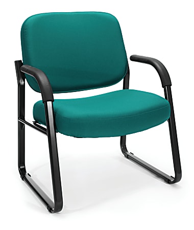 OFM Big And Tall Reception Chair With Arms, Teal/Black