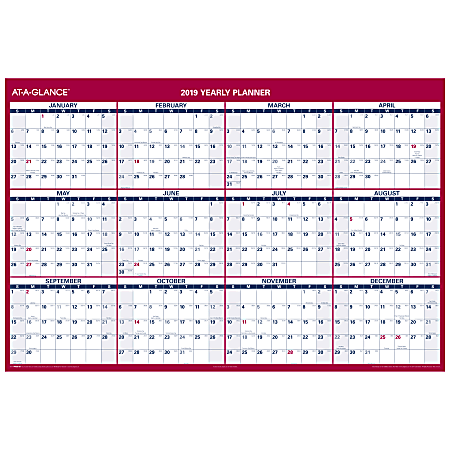 AT-A-GLANCE® Horizontal/Vertical Erasable/Reversible Wall Planner, 32" x 48", White, January-December 2018
