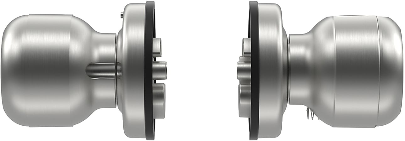 GeekTale K02 Smart Fingerprint And Touch Panel Doorknob Lock, 3.11"H x 2.48"W x 2.48"D, Satin Nickel
