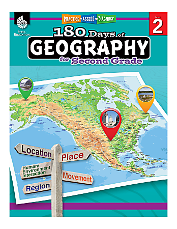 Shell Education 180 Days Of Geography, Grade 2